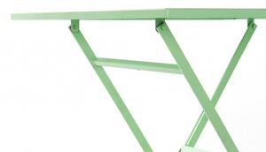 Asztal szett 3db-os fém 60x60x75 összecsukható zöld menta
