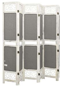 Elegáns 6 Paneles Szövet Paraván - Fehér Fa - 210x165 cm