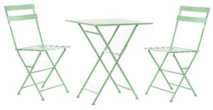 Asztal szett 3db-os fém 60x60x75 összecsukható zöld menta