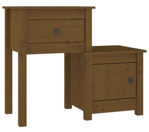 VIDAXL - Tömör Fenyőfa Éjjeliszekrény Szett - 2 db - 79,5x38x65,5 cm