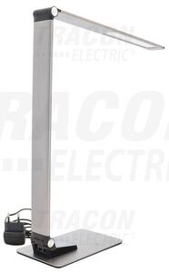 Tracon LALUSBM10W Fém asztali LED lámpa USB porttal, szabályozható fényerő és színhőmérséklet 100-240 V, 50 Hz, 10 W, 2700-6000 K
