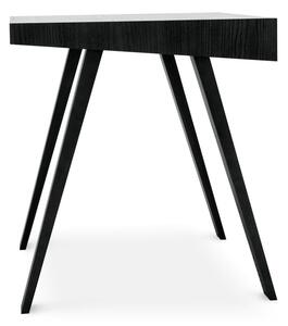 Fekete asztal kőrisfa lábakkal, 140 x 70 cm - EMKO