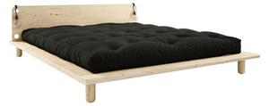 Peek kétszemélyes ágy lámpával és fekete Double Latex matraccal, 140 x 200 cm - Karup Design