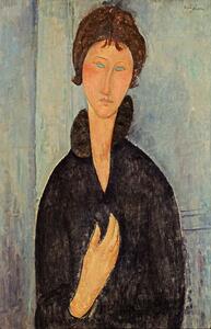 Reprodukció Woman with Blue Eyes, c.1918, Amedeo Modigliani