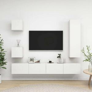 Fehér 5 részes TV-szekrény szett - Modern nappali tároló