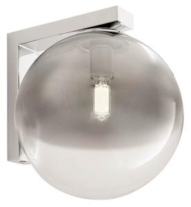 BERRY - Beltéri fali lámpa, króm fémszerkezet, füst színű fúvott üveg; 1xE27; átm:18cm - Redo-01-2303
