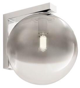 BERRY - Beltéri fali lámpa, matt króm fémszerkezet, füst fúvott üveg; 1xG9; átm:15cm - Redo-01-2275