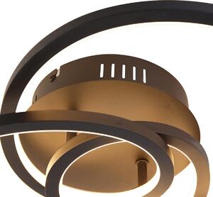Mennyezeti lámpa fekete 45 cm LED-del 3 fokozatban szabályozható - Rowin