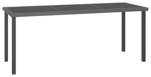 Kertbútor - Fekete Polyrattan Étkezőasztal - 180x70x73 cm