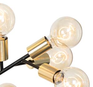 Modern függőlámpa fekete, arany 24-es lámpákkal - Juul