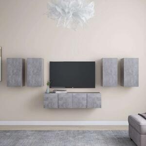 VidaXL 6 részes betonszürke forgácslap TV-szekrényszett