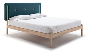 Annie fa ágy türkizkék ágytámlával, 140 x 200 cm - Marckeric