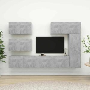 Modern TV-Szekrény Szett - Betonszürke - 6 Rész