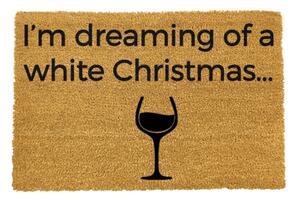 White Wine Christmas természetes kókuszrost lábtörlő, 40 x 60 cm - Artsy Doormats