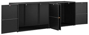 VidaXL fekete polyrattan kerti tárolószekrény 198 x 55,5 x 80 cm