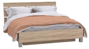 Ágy ágyneműtartóval, tölgy sonoma, 160x200, LUNA