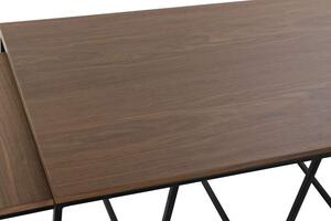 Asztal kávé-s szett 3db-os fa fém 120x60x50 természetes