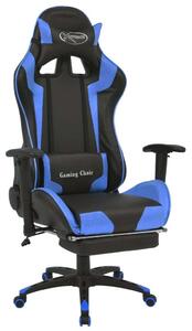 Gamer szék - Kék - Állítható - Lábtartóval