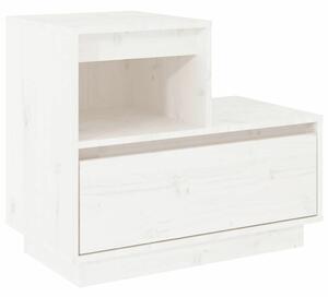 VIDAXL - Fehér Tömör Fenyőfa Éjjeliszekrény - 2 db - 60x34x51 cm