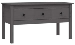 Fenyőfa Dohányzóasztal - 3 Fiókos - Szürke - 102x49x55 cm