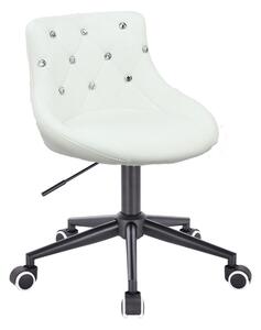 HC931K Fehér modern műbőr szék fekete lábbal