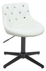 HC931CROSS Fehér modern műbőr szék fekete lábbal