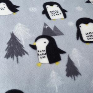 Cosy Penguin szürke fleece ágyneműhuzat, 135 x 200 cm - Catherine Lansfield