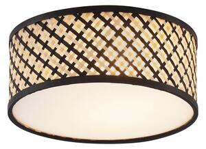 Keleti stílusú rattan mennyezeti lámpa fekete színben, 30 cm - Tremmo