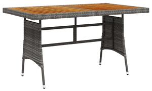 Akácfa-Polyrattan Kerti Asztal - 130x70x72 cm