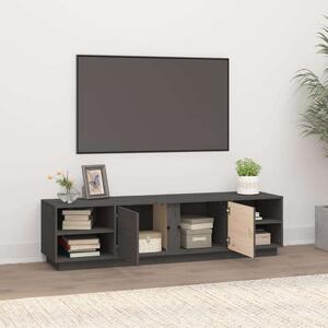VIDAXL Tömörfenyő TV-szekrény - Szürke - 156x40x40 cm