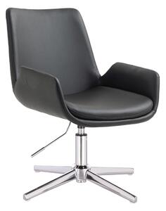 HR240CROSS Fekete Modern Műbőr Szék Krómozott lábbal