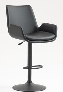 HR240W Fekete Modern Műbőr Szék Fekete lábbal