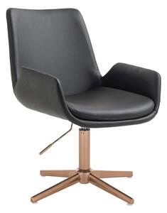 HR240CROSS Fekete Modern Műbőr Szék Arany lábbal