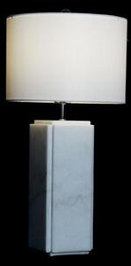 Lámpa asztali márvány fém 36x36x61 fehér