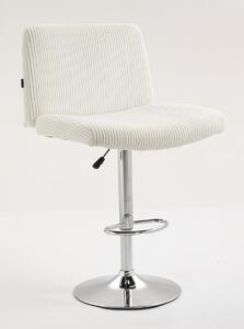 HR150W Fehér Modern Kordbársony Szék Krómozott lábbal