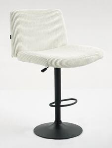 HR150W Fehér Modern Kordbársony Szék Fekete lábbal