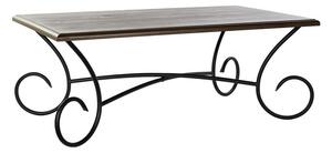 Asztal kávé-s fenyő kovácsoltvas 120x70x43 fekete