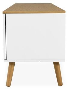 Dot fehér TV-állvány tölgyfa dekorral, szélesség 192 cm - Tenzo