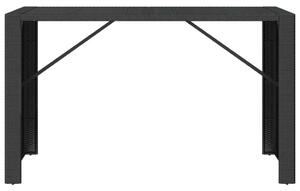 Kertbútor - Fekete Polyrattan Bárasztal - 185x80x110cm