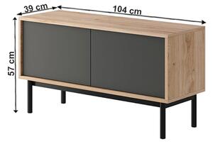 KONDELA RTV asztal, tölgy jaskson hickory/grafit, BERGEN BRTV104