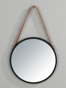 Borrone fekete felfüggeszthető tükör, ø 30 cm - Wenko