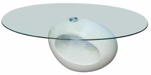Modern Dohányzóasztal - Ovális Üveglap - 115x65 cm