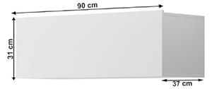 KONDELA Faliszekrény, fehér, SPRING ED90