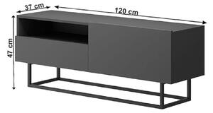 KONDELA RTV asztal lábazat nélkül, grafit, SPRING ERTVSZ120