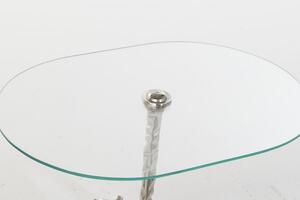 Asztal telefonos aluminium üveg 54x39x57 ló