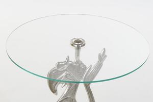 Asztal telefonos aluminium üveg 46x46x72 ember