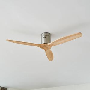 Lucande Vindur mennyezeti ventilátor, nikkel, DC, csendes, Világos fa, Nappali / Étkező, Fa, Modern