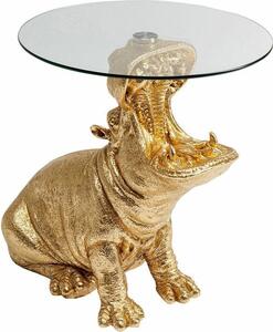 KARE Design HIPPO Arany Víziló Üveglapos Dohányzóasztal