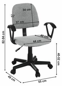KONDELA Irodai szék, szürke/fekete, TAMSON