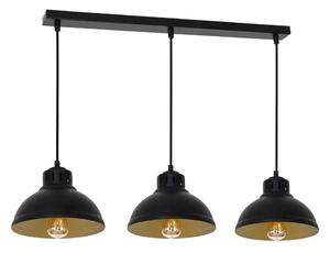 Luminex Csillár zsinóron SVEN 3xE27/15W/230V fekete/arany LU9144